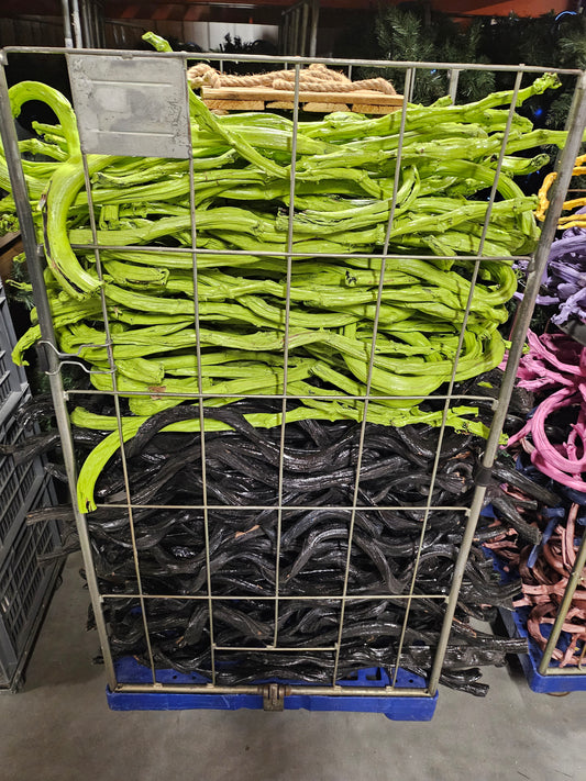 Decoratie takken groen en zwart inclusief rolcontainer