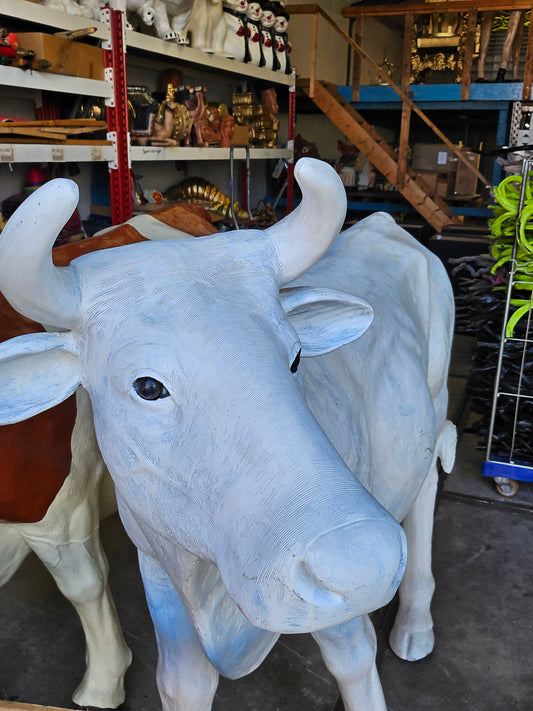 Kunstkoe op ware grote wit te behandelen in kleur