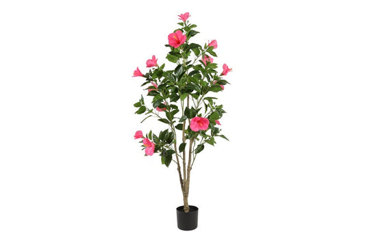 Kunstplant Hibiscus L fuchsia-L60B60H145CM
