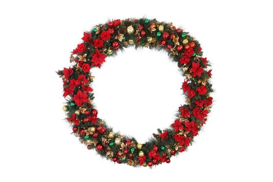 Kunstkrans LED ro Poinsettia XXXL rood-L33B223,5H223,5CM